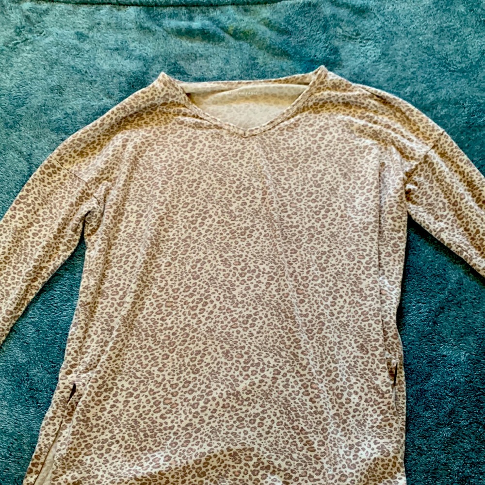 American Eagle cheetah print long sweater